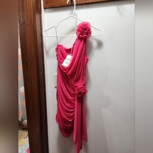 Pink dress with flower